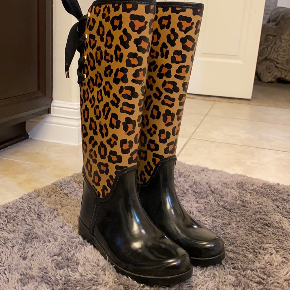 Coach Leopard Print Rain Boots